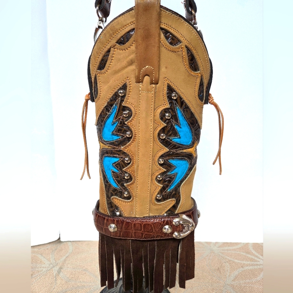 Vintage Leather Cowboy Boot Bag!